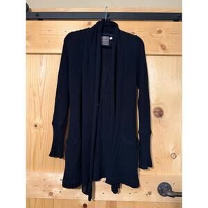 Guinevere Anthropologie Black Crocheted Womens Cardigan S